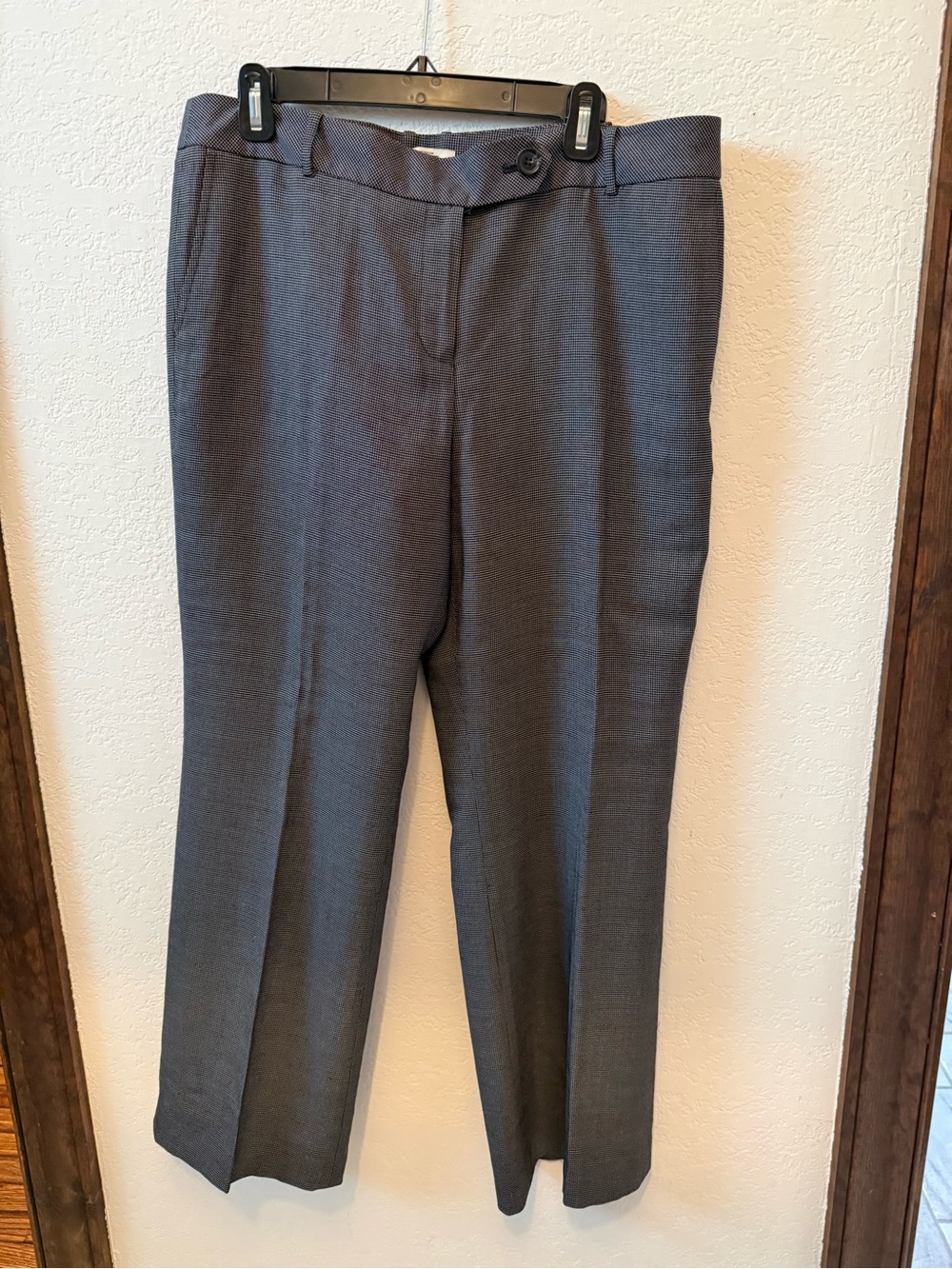 Ann Taylor - Women's Black and White Checked Dress Trousers